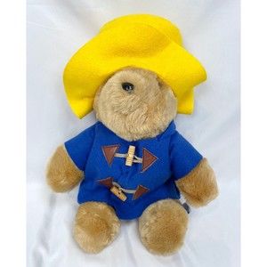 Sears Paddington Bear Plush Blue Felt Coat Yellow Hat 15” Kids Gifts